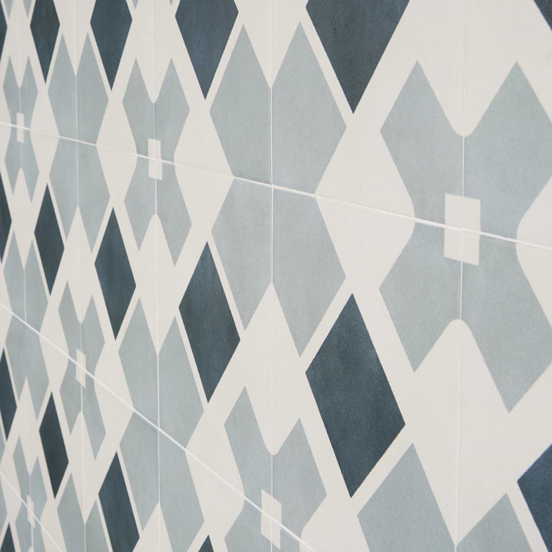 Lapaz 9x9 Matte Porcelain Tile, White Cross