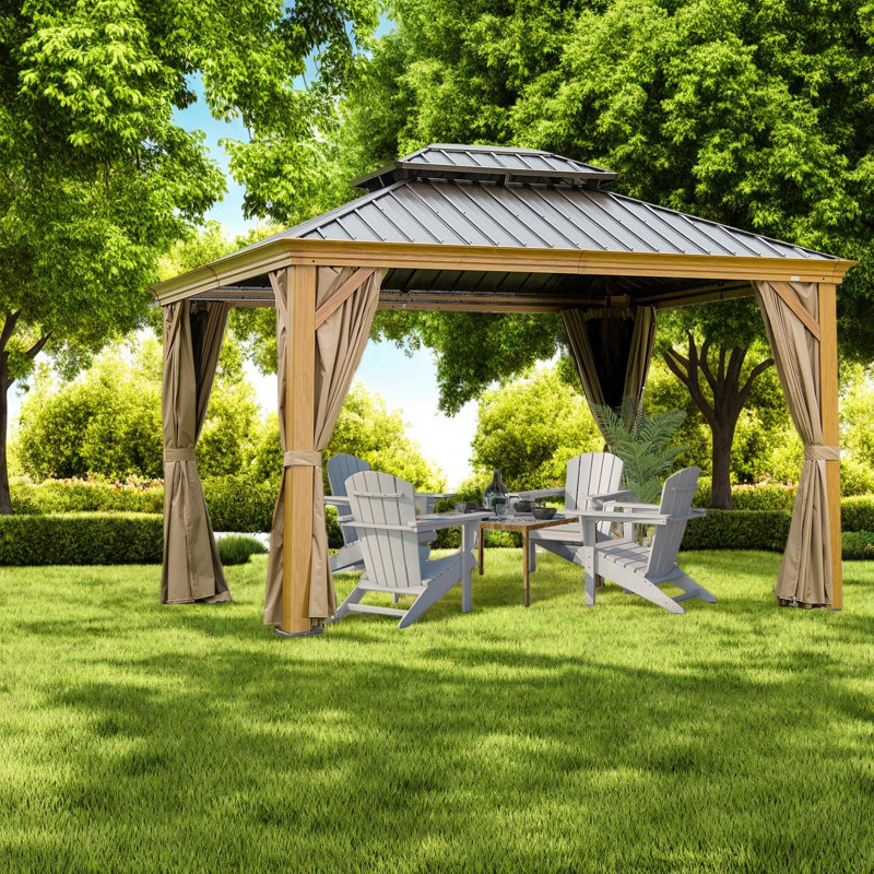 Pavillons et abris de jardin modernes (doit inclure le cadre), patio en bois d'acier 10 x 14