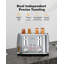 Grille-pain 4 tranches, fentes très larges, grille-pain rétro en acier inoxydable Longdeem, 6 options de brunissage, fonction d'arrêt automatique et de fonction congelée, pain de fruits grillé, bagel et gaufre-106437873