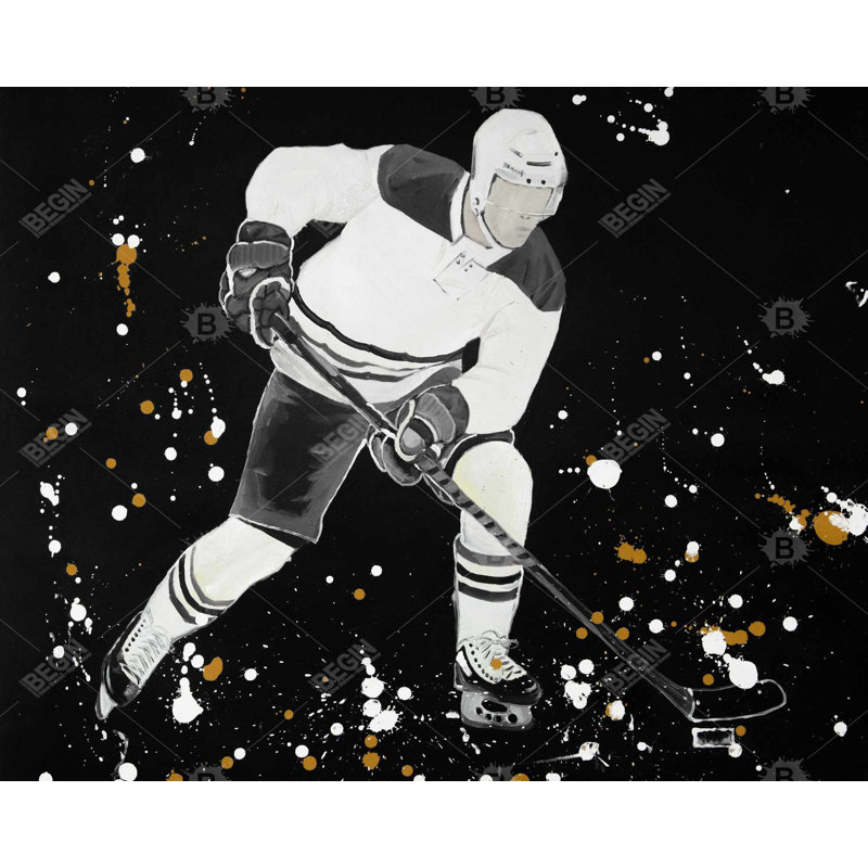 Joueur de hockey en action - Toile encadrée pour la décoration intérieure
