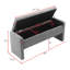 Banc de lit moderne avec rangement interne - Tissu de lin gris foncé pour un tabouret de chevet confortable-960656873