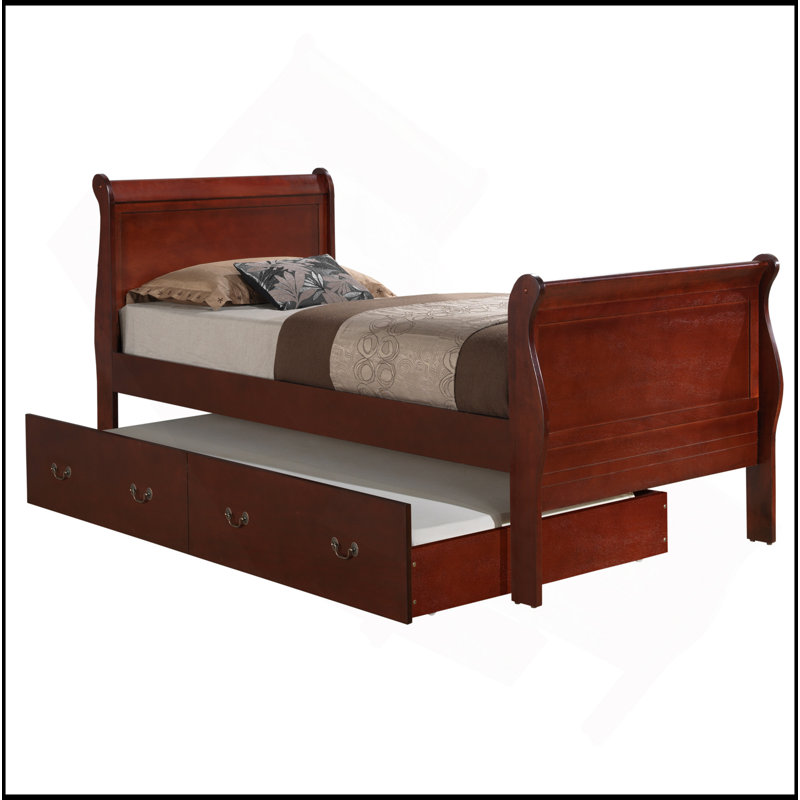 Classic Cherry Twin Bed With Storage, Twin