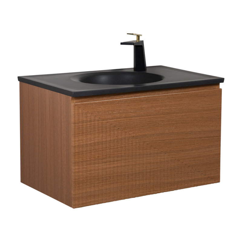 Kostya 30" Wall-Mounted Single Bathroom Vanity Set, black