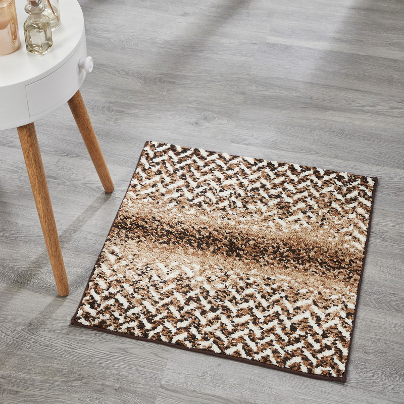 Kynnidi Collection Kitchen Mat &  Non-Slip Backing Bath Rugs, Brown