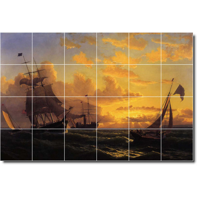 Carreau de céramique décorative 36 po x 24 po 6 po x 6 po, Bord de l'eau 01001