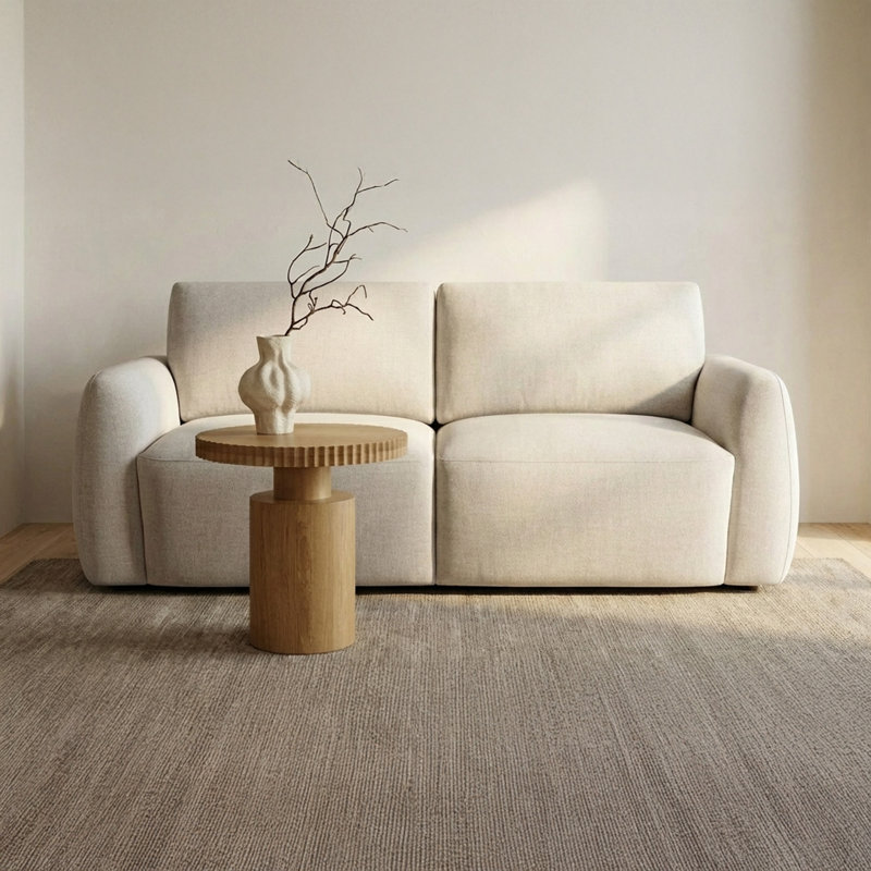 Callie Sofa 91 in. Flecked Oat, Beige, 35.4" H x 68" W x 39.4" D