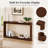 Elegant Fluted Column Entryway Table - 70" Slim Depth Walnut Wood Console For Home-1677104919
