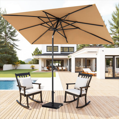Parasol de marché rectangulaire 60 po x 106 po avec base lestée