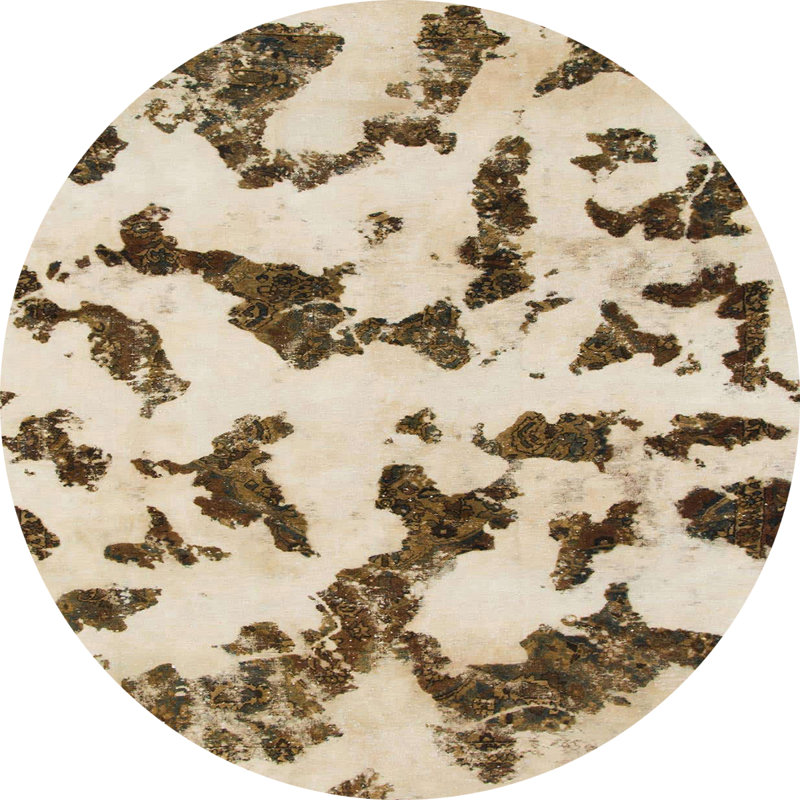 Abstract Indoor Rug, Round 7'