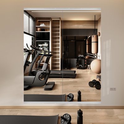 Large Home Gym Mirror, 63''×24''-2PCS，Oversized Dance Studio Mirror, Full Length Mirror Tempered Glass Mirror (Set of 2)