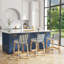 Estella 24.5 in. Seat Height Rattan Low Back Bar Stool, White-Navy Stripe-41754586-837027