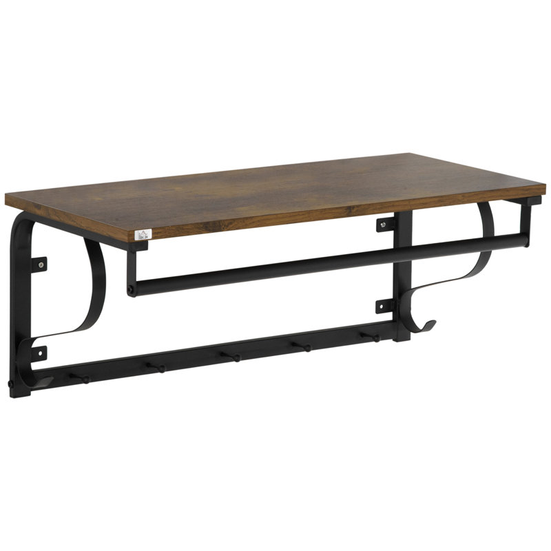 Floating Shelf with Hooks