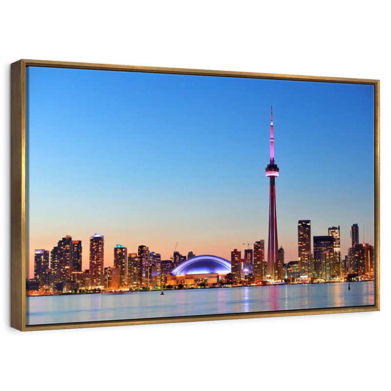 Toronto, 43 po x 29 po, Cadre flottant doré