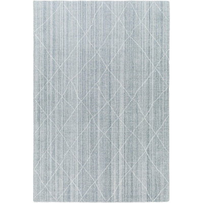 Hand Loomed Geometric Area Rug in Blue