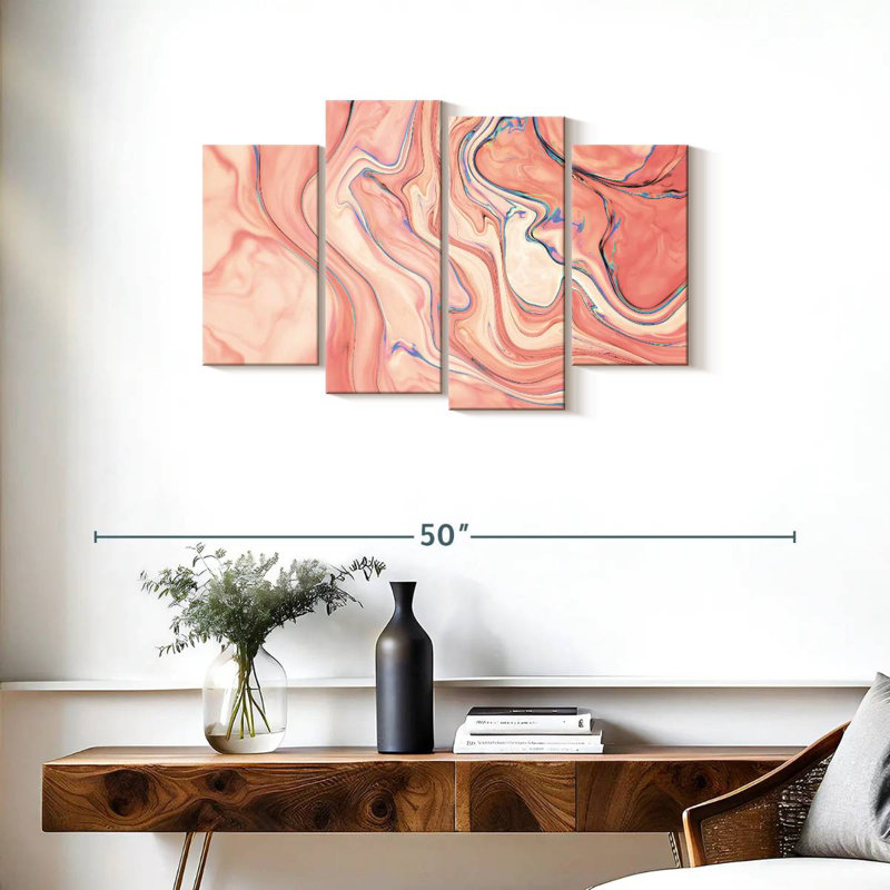 Rose abstrait, H 22 po x l 36 po