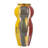 Curved Ceramic Vase with Abstract Multicolored Finish-1945952681-1945952680