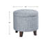 Pouf de rangement rond - Tissu tissé bleu-gris-516723476