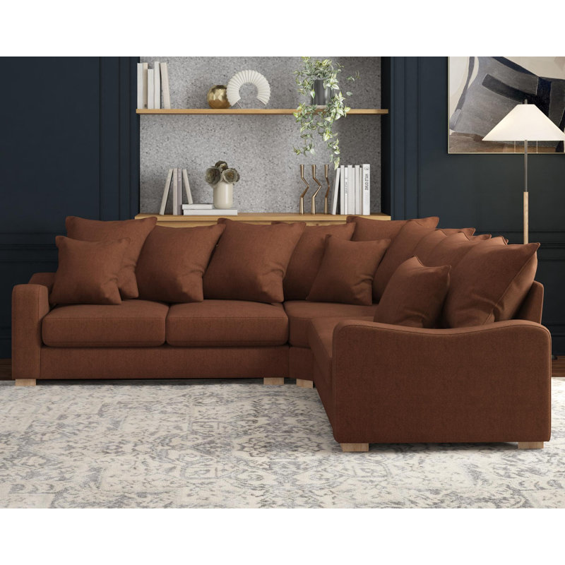 Theadford Corner with two seats both sides, Scatter Back, Mink Polyester