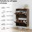 Freestanding 23.6 Inch Mid - Century Modern Walnut Shoe Cabinet For Entry, Two Drawers With Adjustable Partitions And Gold Hallway, Layers Metal Round Handles