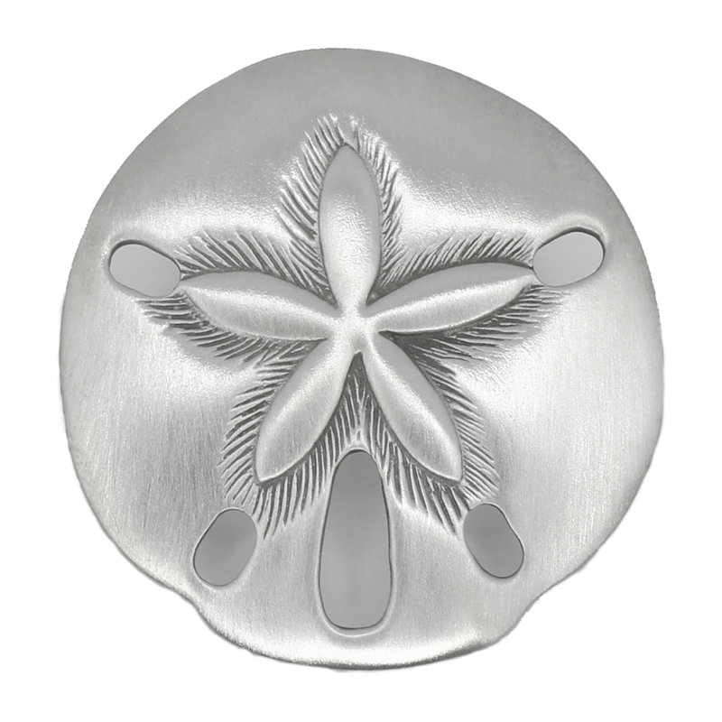 Grand bouton Sand Dollar, Nickel brossé, L 2,5 po x l 2,5 po, 1