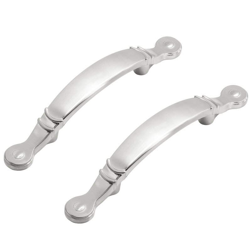 Satin Nickel Arched Cabinet Pulls with Mounting Hardware