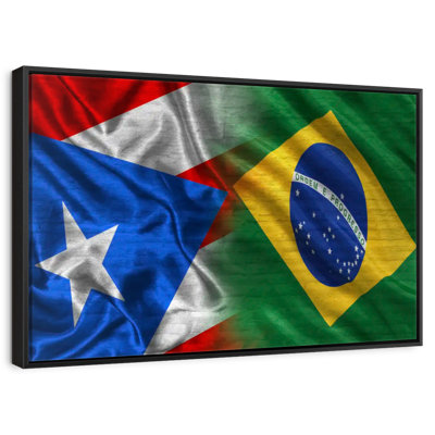 Puerto Rico And Brazil Flags