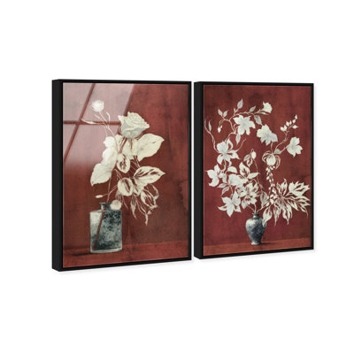 Romance Vases Set High-Gloss Acrylic Glass Wall Art Floral & Botanical Print by Oliver Gal, Ready to Hang, 10 x 15