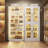 8-Tier Shoe Cabinet with LED Lighting and Adjustable Shelves-1871028594