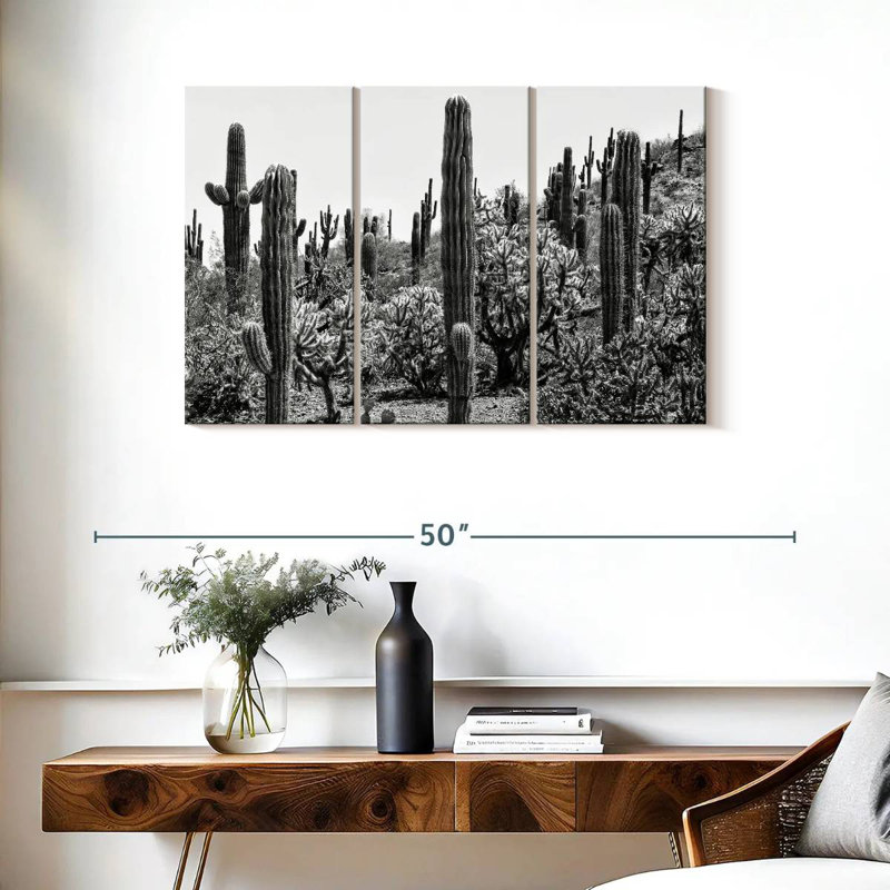 Harnek Black Arizona - Amazing Cactus I, 24" H x 38" W