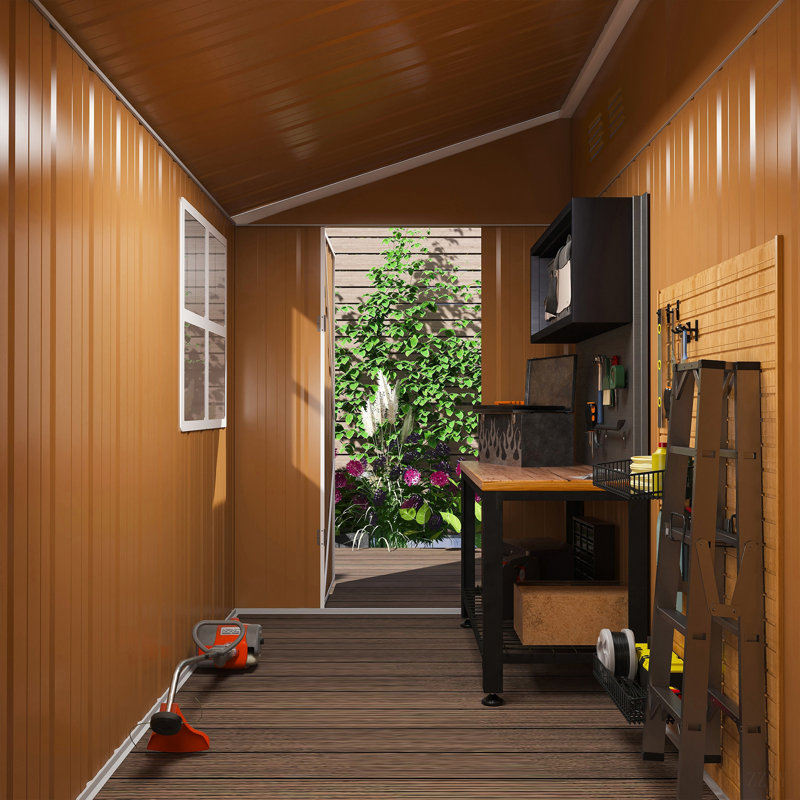 8X4 FT Heavy-Duty Metal Storage Shed With Double Doors, Windows & Ventilation - Weatherproof Outdoor Garden Shed For Backyard, Lawn And Tool Organization