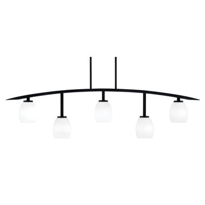 Kurve 5 Light Bar Shown In Matte Black Finish With 5" Linen Glass