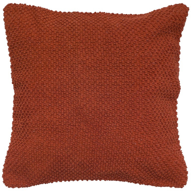 Housse de coussin carré en coton Mansel, Orange foncé, Carré de 20 po, Polyester