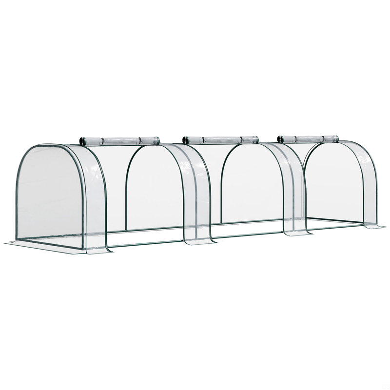 Mini Greenhouse, Portable Tunnel Green House With Roll-Up Zippered Doors, UV Waterproof Cover, Steel Frame