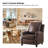 31.1''Wide Classic And Comfortable Faux Leather Push Back Recliner With Nailhead Trim (Set Of 3)-1707557912