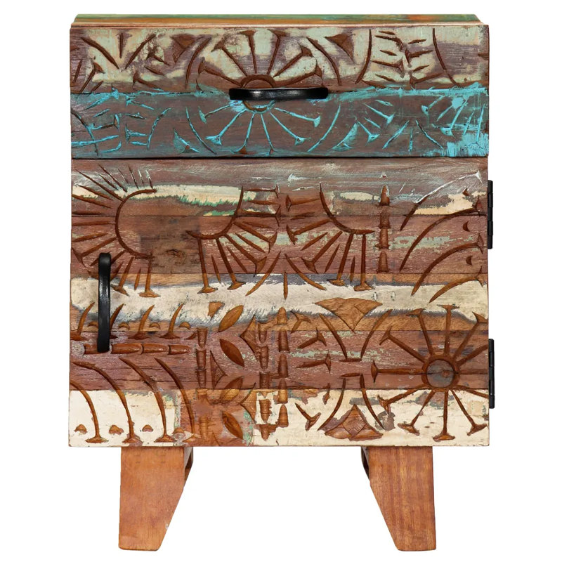 Burcham 40cm W Solid Wood Bedside Table