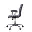 Chaise de bureau rétro en cuir noir et aluminium, siège pivotant à 360 degrés, relevage réglable, accoudoir à dossier rembourré avec support en métal, base à 5 branches, charge de 220 lb, profondeur de siège de 17 po, hauteur de 19 po à 19 po, hauteur de 24 po à 25 po