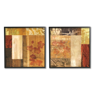 «Abstract Tapisserie Style Patterns Neutral Collage» par Martine Reynaud, ensemble de 2 reproductions d'impressions