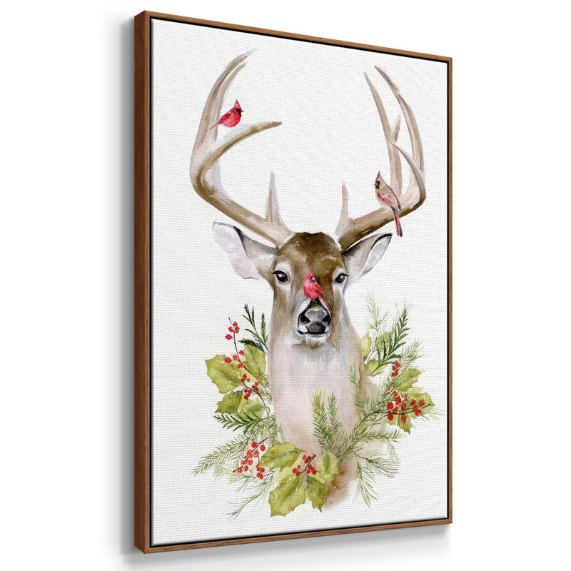 Collection de cerfs des Fêtes B, H 37 po x l 25 po x P 1,5 po, Noyer