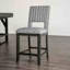 Ensemble de 2 chaises transitionnelles à hauteur de comptoir - siège et dossier rembourrés, finition gris-bleu pour la salle à manger