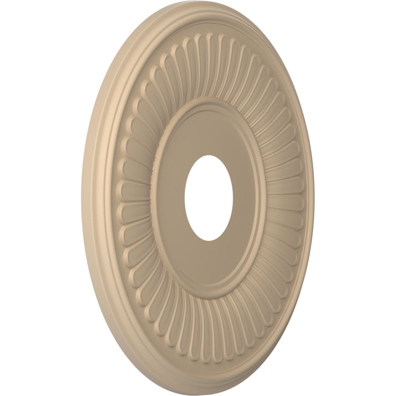 Médaillon de plafond Berkshire en PVC thermoformé, H 16 po x l 16 po x P 1 po, Beige fumé satiné UltraCover