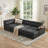 113'' Leather Like Sectional Sleeper Sofa With Pull Out Bed, Storage Ottoman & Rotating Side Table-1436900212