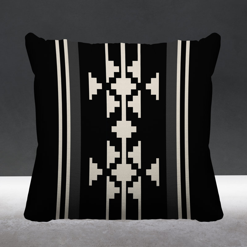 Coussin intérieur / extérieur Sakari, Noir, L 15 po x H 15 po