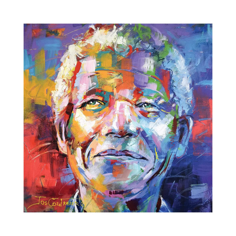 Nelson Mandela 1 Piece Painting on Canvas, 93.98 cm H x 93.98 cm W x 1.91 cm D, Wrapped Canvas