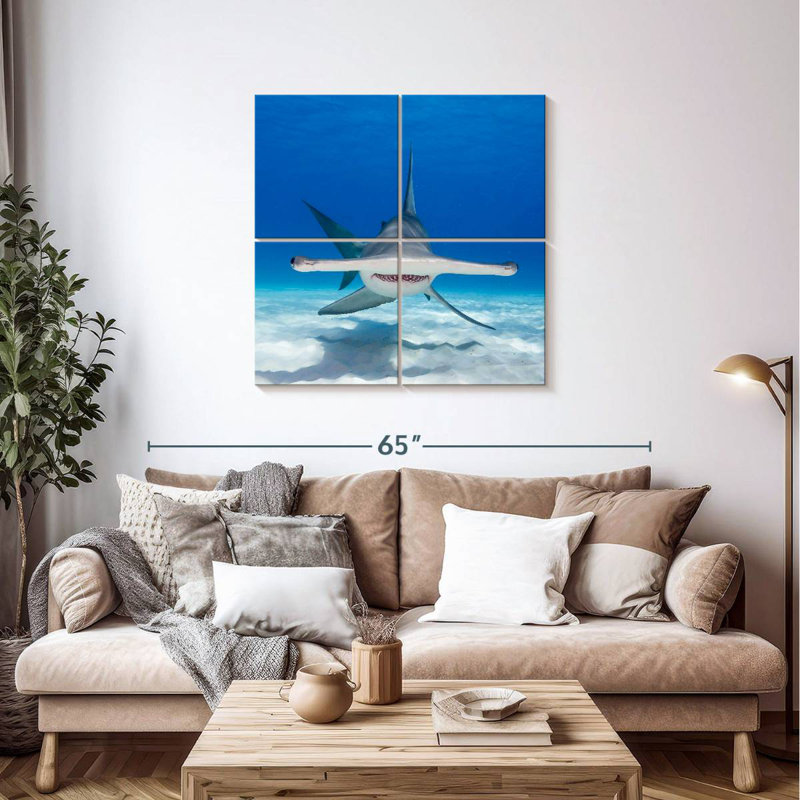 Brampt Hammerhead Shark Swimming, 38" H x 38" W