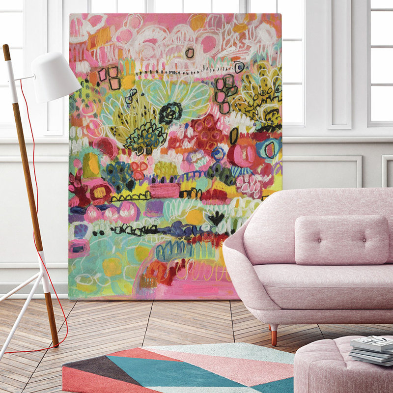 Reproduction d’art sur toile tendue, "boho garden iii" par karen fields