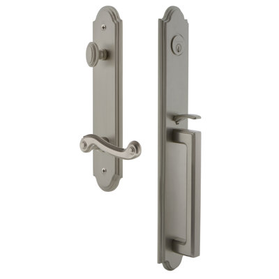 Arc One-Piece Complete Inactive Dummy Handleset with D Grip and Newport Lever