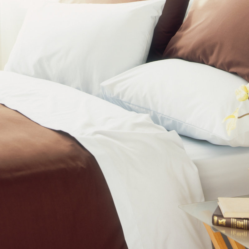 Cotton Blend Percale Flat Sheet, Single (3'), Duck Egg Blue