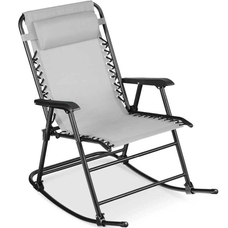 Outdoor Rocking Lounge Chair, Ice Gray