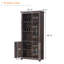 Bibliothèque à 5 niveaux avec tablettes réglables et porte de grange Chimira Farmhouse H 69,8 "x l 31,4"-316110856