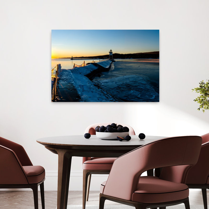 Sunset Grand Marais Harbor Grand Marais Minnesota USA 1 Piece Wrapped Canvas Wall Art, 60.96 cm H x 91.44 cm W